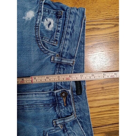 UNIQLO Jeans Womens 11 BLUE TAPERED RELAXED HIGH RISE Used Ripped Summer Winter - Picture 4 of 12